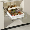 No-Drill Magic Tray Heavy-duty slide-out organizer for cabinets/sinks. Easy install, huge space saver! Perfect for tiny homes