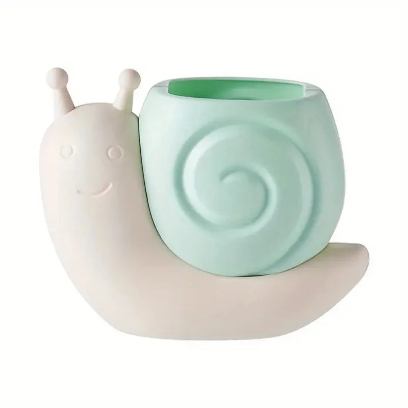 1Pc Snail-Shaped Pen Holder ABS Multi-Functional Desk Organizer Pencil Storage Desktop Stationery Container Makeup Brush Holder