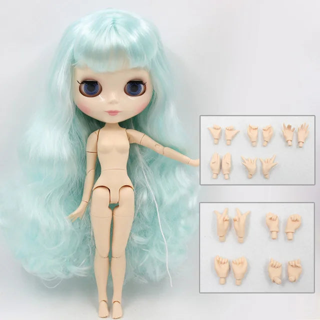 ICY DBS Blyth Doll 1/6 bjd 30cm toy joint body white skin shiny face nude doll