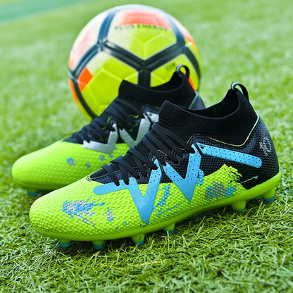 Professional AG FG Soccer Cleats Textured PU Upper High Friction TPU Stud Anti-slip Improve Grass Players Ball Control