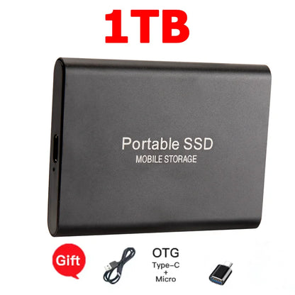 High-speed SSD 1TB Portable External Hard Drive 2TB Solid State Drive 4TB Mass Hard Disk for Laptop Mac PC and Mobile Phone Data