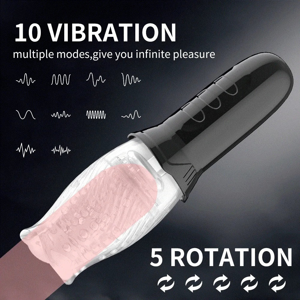 Automatic Male Masturbator Vibration Blowjob Sucking Machine Silicone Vagina Masturbation Cup Sex Toys Adult Goods for Men