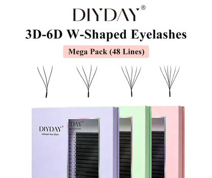 48-Row W-Shape Premade Lash Extensions