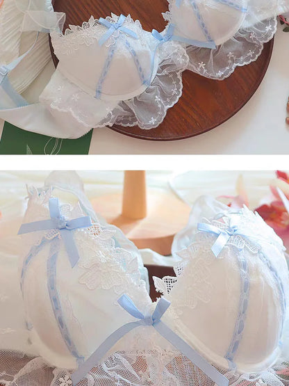 Women's Lace Bow Underwire Bra Set