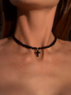 Design Exaggerated Baroque Transparent Crystal Chain With Sexy Zircon Cross Pendant Necklace For Women Wedding Praty Gift
