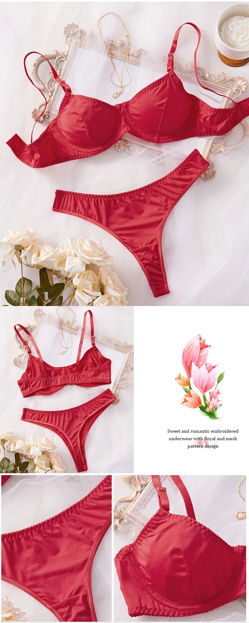 Women's Lightweight Solid Bra Set