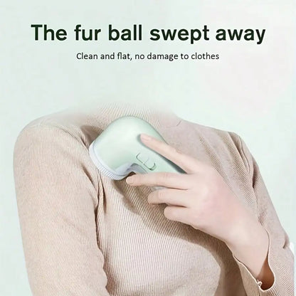 Green Fabric Shaver, Lint Remover For Clothes, Effectively And Quickly Remove Pills, Sweater Shaver With Stainless Steel 3-Leaf Blades And Lock Protection.( Two Blades&One Brush