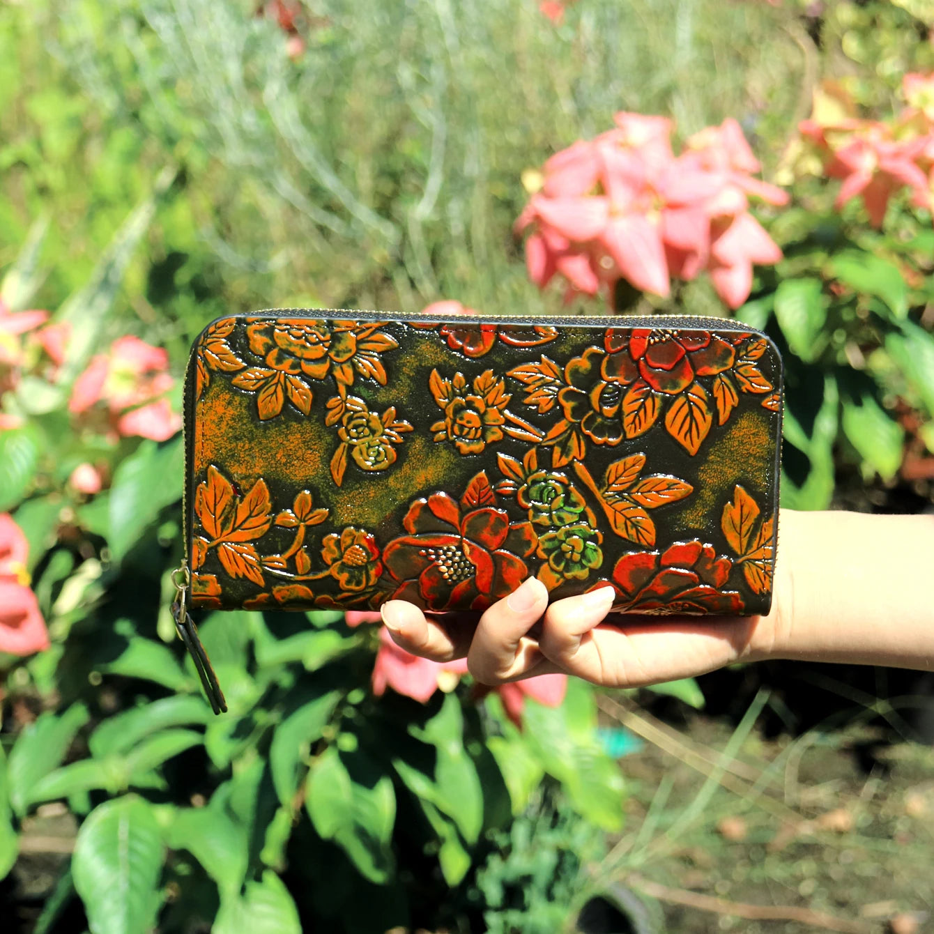 Women's Floral PU Leather Long Wallet – Large Capacity Card Holder & Coin Purse, 8 Styles