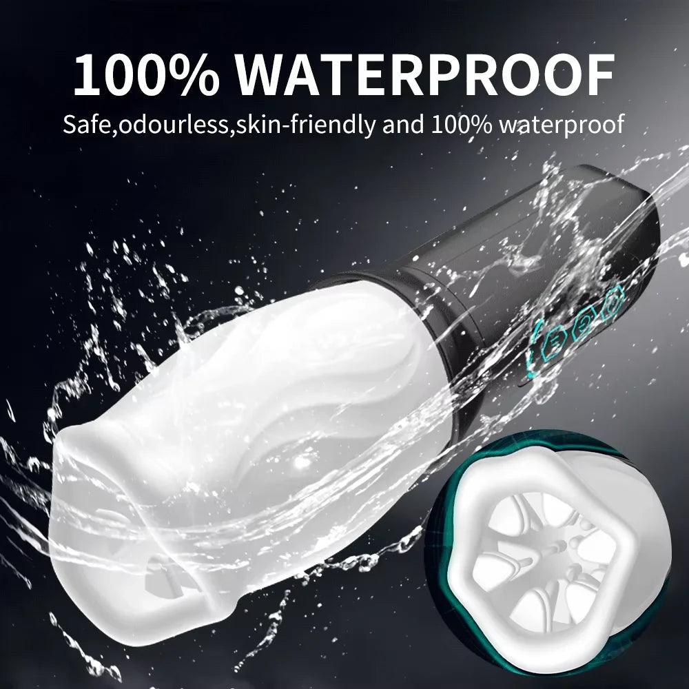 Automatic Male Masturbator Vibration Blowjob Sucking Machine Silicone Vagina Masturbation Cup Sex Toys Adult Goods for Men