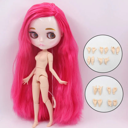 ICY DBS Blyth Doll Carved Lips Face White Skin Joint Body 1/6 BJD Special Price OB24 Toy Gift