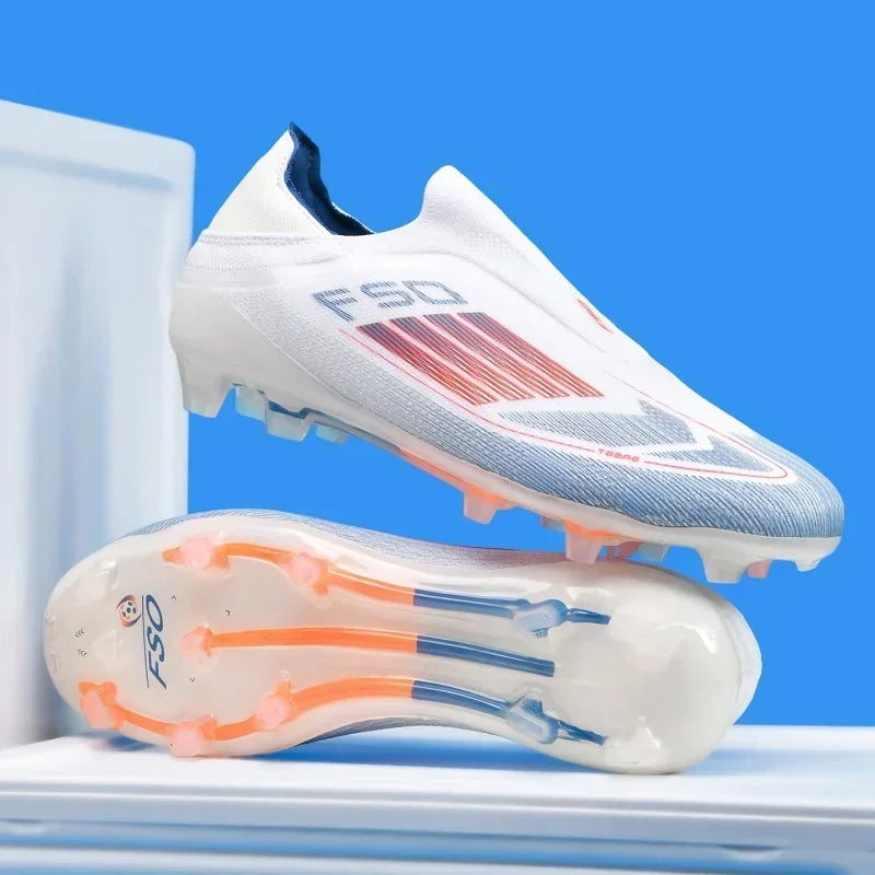 New Men Soccer Shoes Match Football Boots Training Outdoor Cleats Breathable Sport Boys Adult Long Spikes Non Slip Comfortable