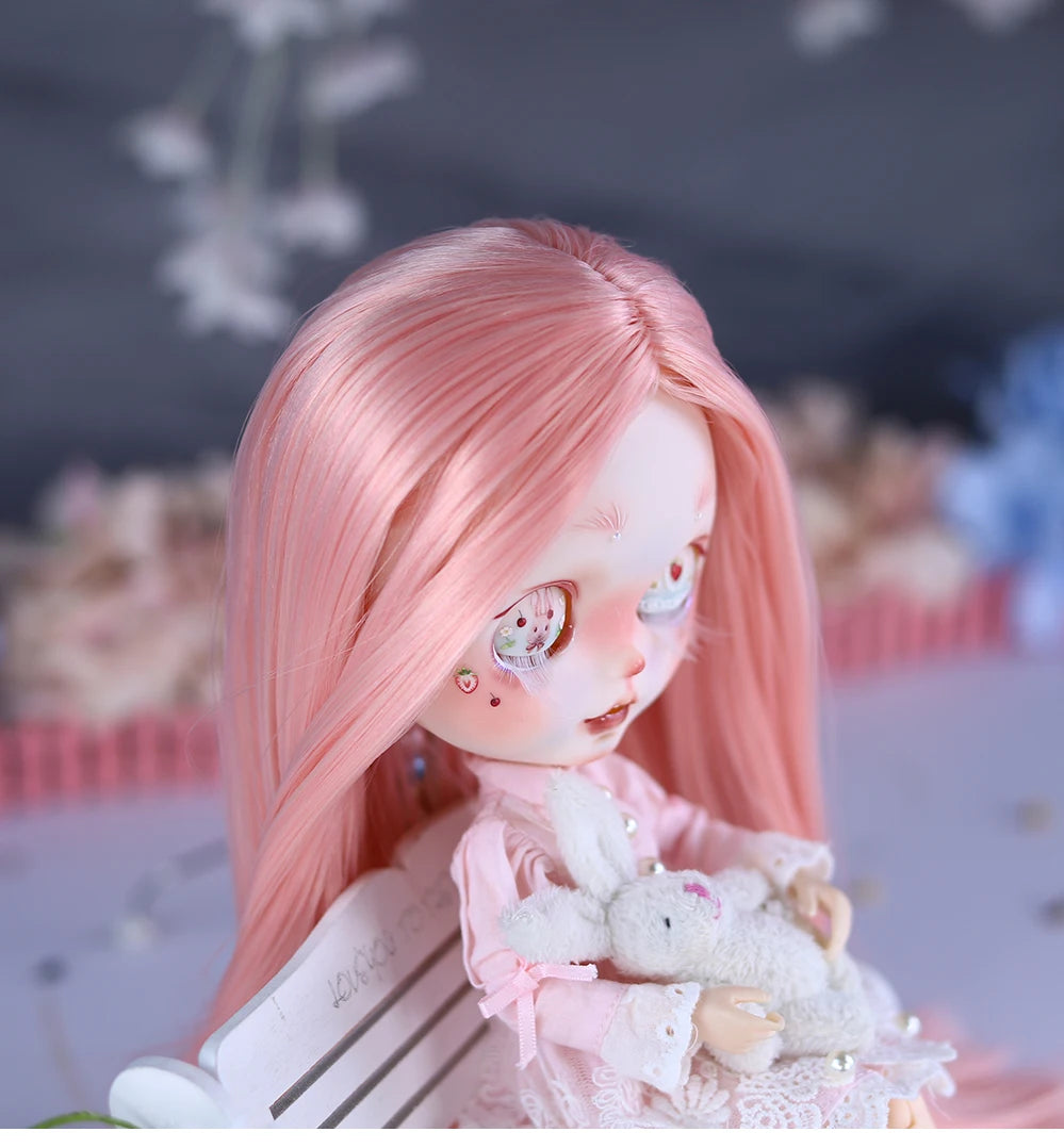 ICY DBS Blyth 1/6 Doll Hand Painted Set Cute Bunny Frosted Face Doll Set SD