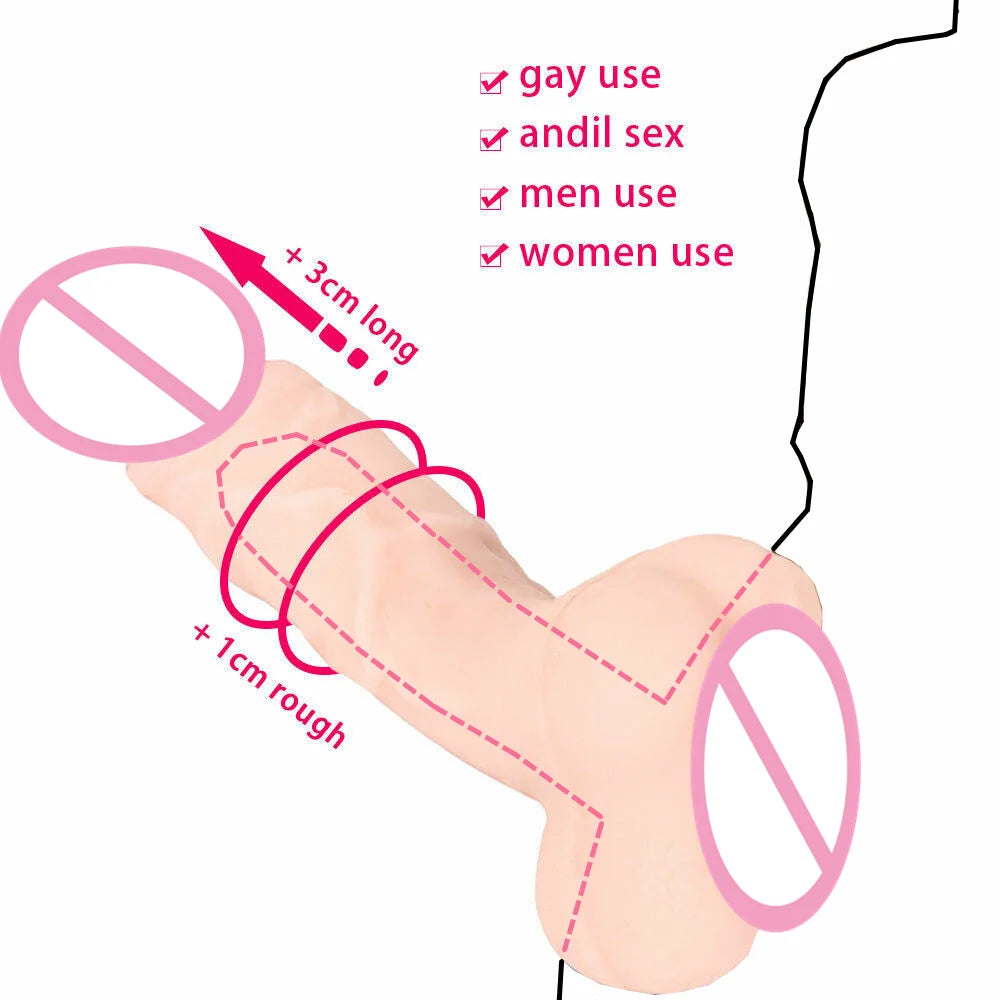 Realistic Masturbator Female Male Dildo Penis Masturbation Cup 2 in 1 Adult G Spot Anal Plug Real Vaginal Sex Toys for Couples