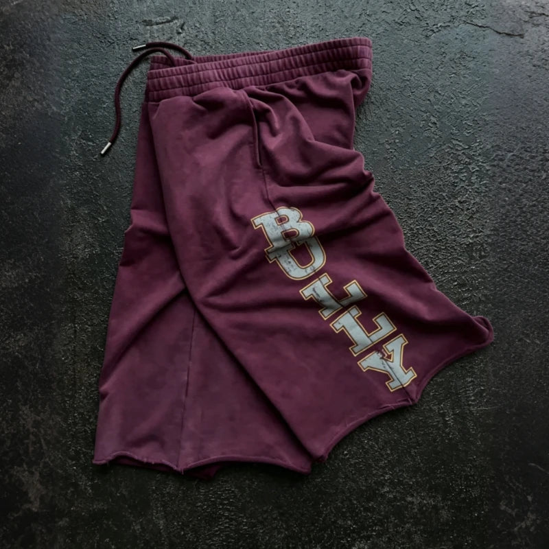 Y2K Maroon Reflective Baggy Shorts