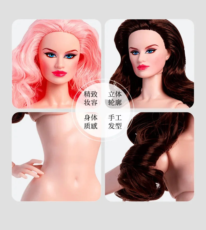 Xianxian new Supermodel doll  / 32cm nude naked doll with normal skin blond hair / 12 joint movable body + head / 1/6 doll toy