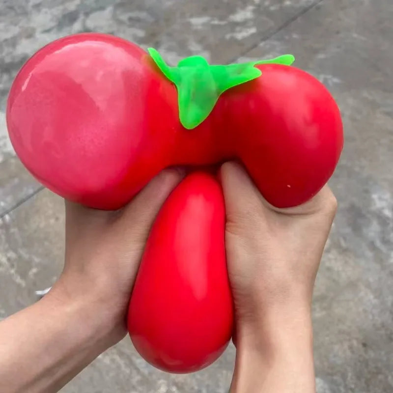 Jumbo Strawberry Fruit Squishy Toy Slow Rising Stretchable Venting Ball Squeeze Anti-Anxiety Sensory Fidget Toy for Adults Gifts