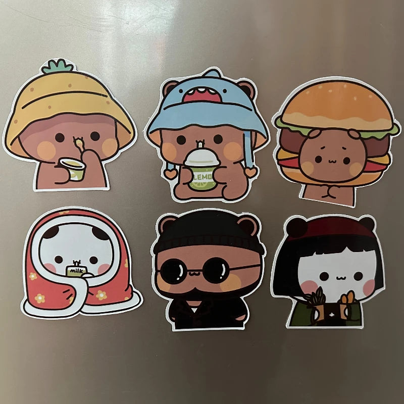 Bubu and Dudu Fridge Magnets Kawaii Panda Yier Refrigerator Magnets Sticker Home Decor Sticker Creative Anime Home Accessories