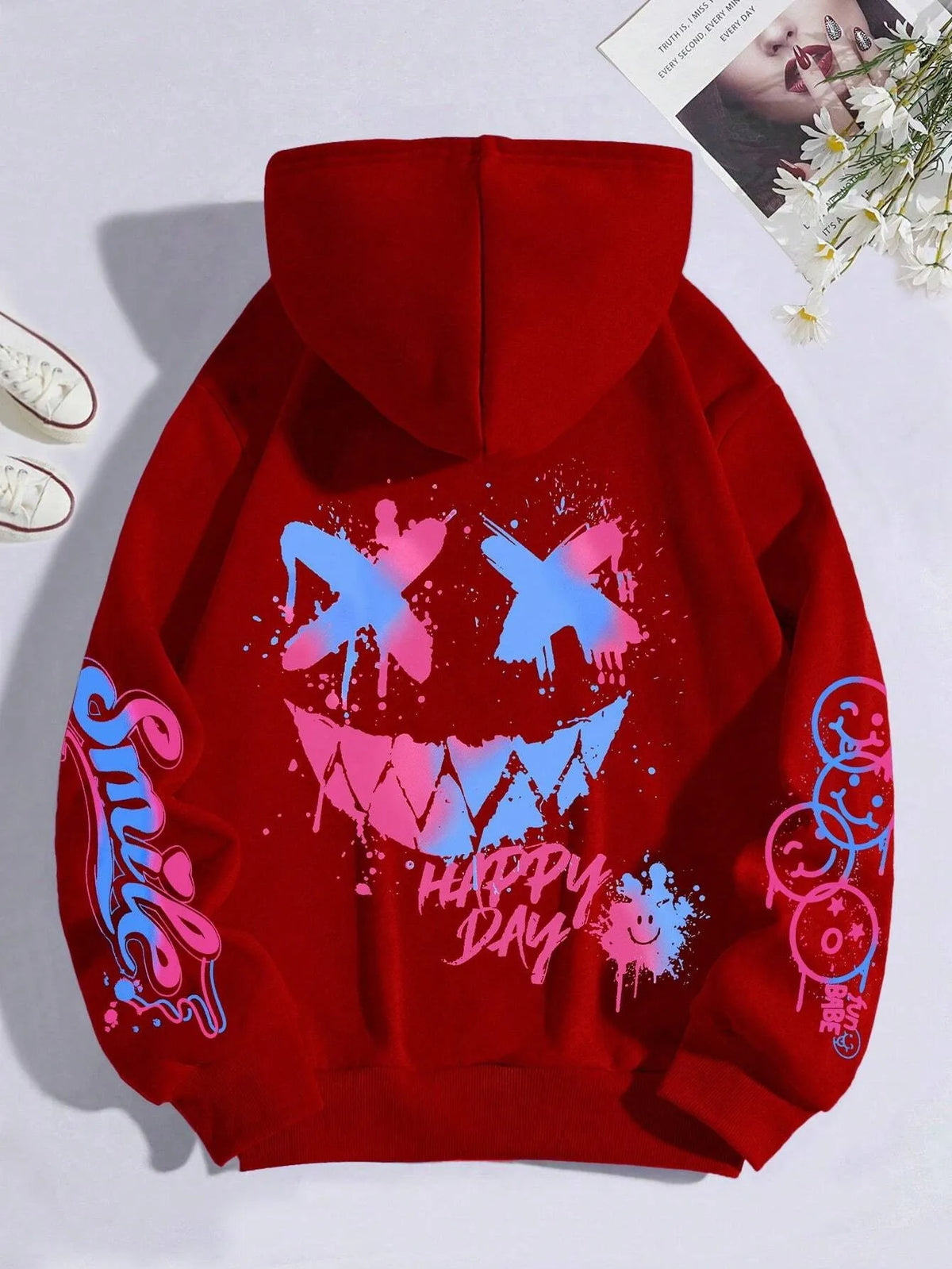 Smiley Graphic Streetwear Hoodie