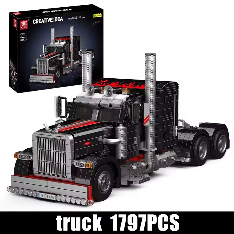 Mould King 10037 Technik American Truck Construction Kit - 1797 Pieces Truck Model Clamping Blocks for Adults
