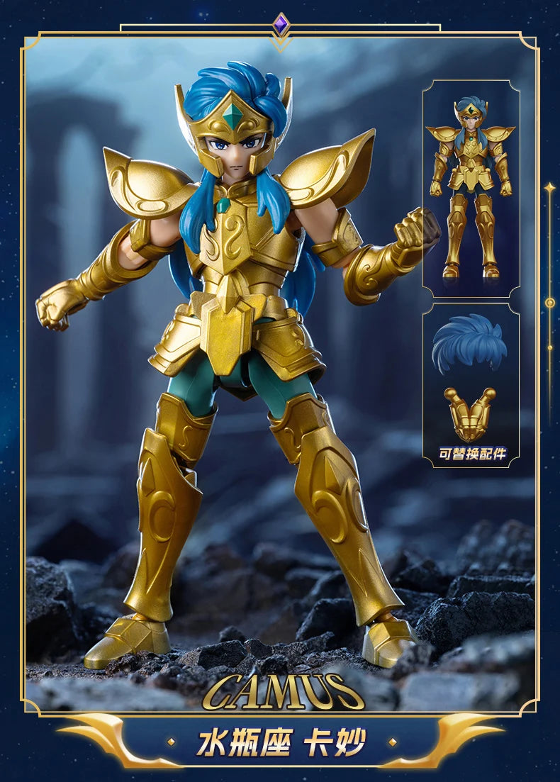 Blokees Galaxy Version Gold Saint Action Figure Libra Dohko Sagittarius Champion Seiya Mu Aiolia Assembly Toys Children Gift