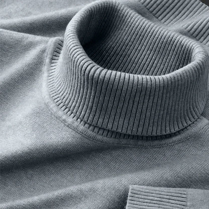 2026 New Mens Knitted Sweaters Solid Color Turtleneck Breathable Pullovers Warm Outdoor Basic Streetwear autumn Business Tops