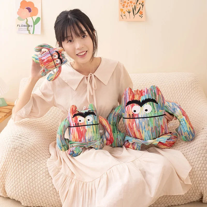 Emothional Monster Plush Toys Big Mouth Demon Stuffed Anime Plushie Colorful Dolls for Birthday Halloween Party Gifts