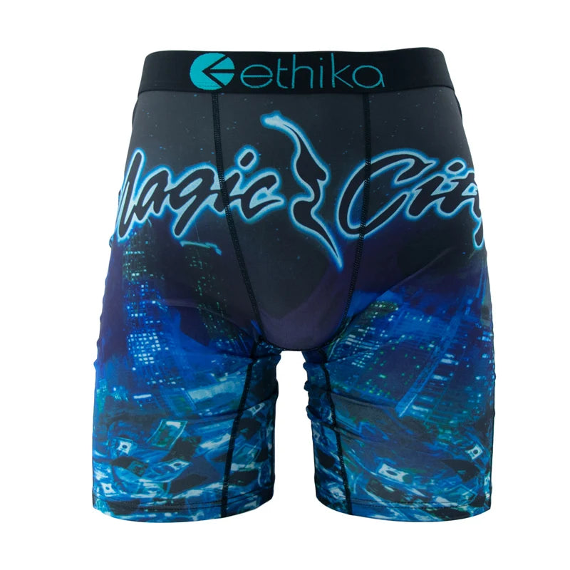 ETHIKA Men Underwear Boxers 1Pcs Breathable Mesh Crotch Man Swimming Underpants Plus Size L-3XL Mens Panties Men's Boxers Briefs