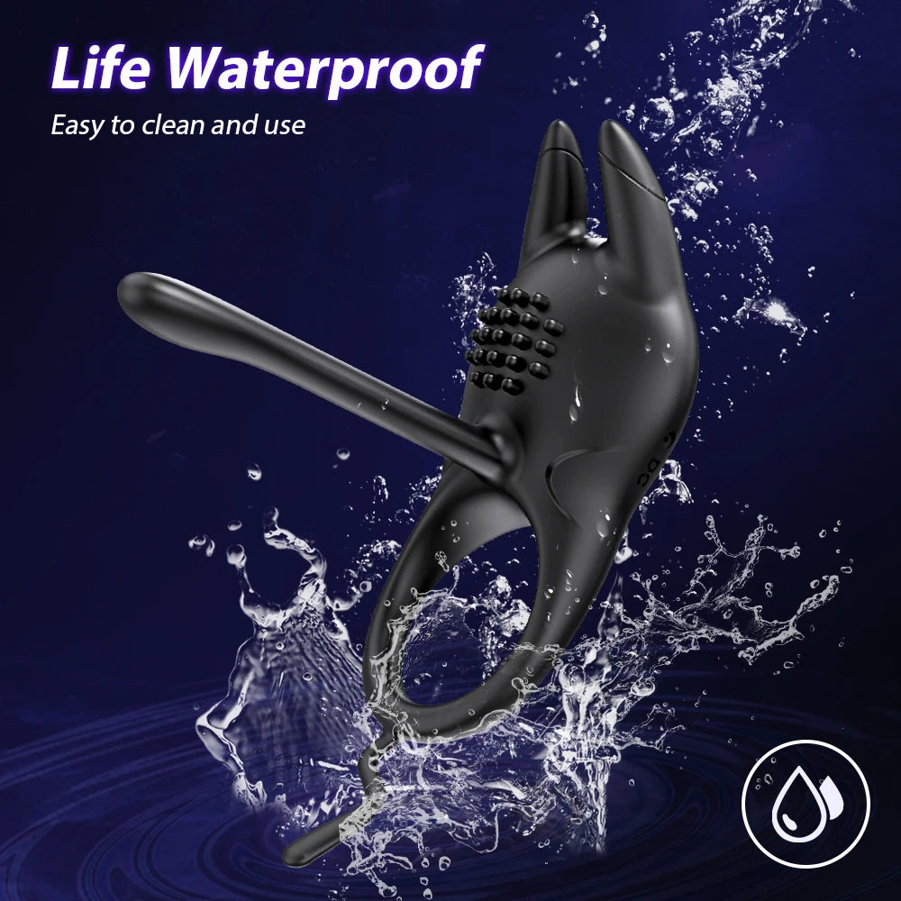 Vibrating Cock Ring, Penis Ring Vibrator Penis Sleeve Extender for Clit G Spot Stimulation, Couples Adult Sex Toys for Men Women