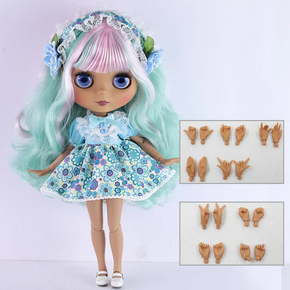 ICY DBS Blyth doll 1/6 bjd joint body doll black skin including clothes shoes casual with 30cm toy gift