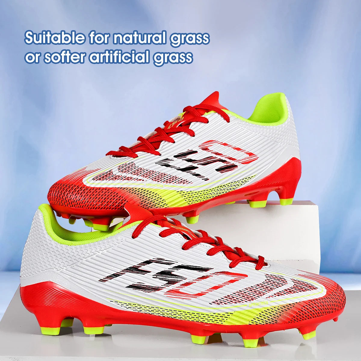 Adult FG AG Football Boots Lightweight PU Synthetic Upper Anti‑Slip Studded Cleats For Outdoor Natural & Artificial Grass Field