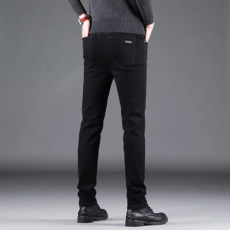 Men's Black Slim-Fit Stretch Jeans
