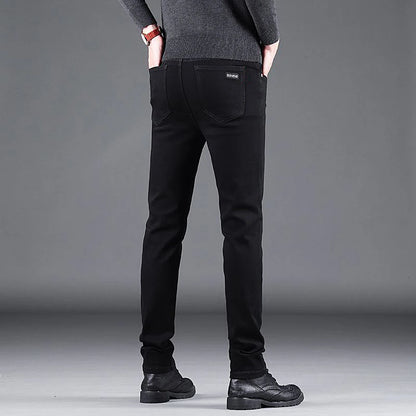 Men's Black Slim-Fit Stretch Jeans