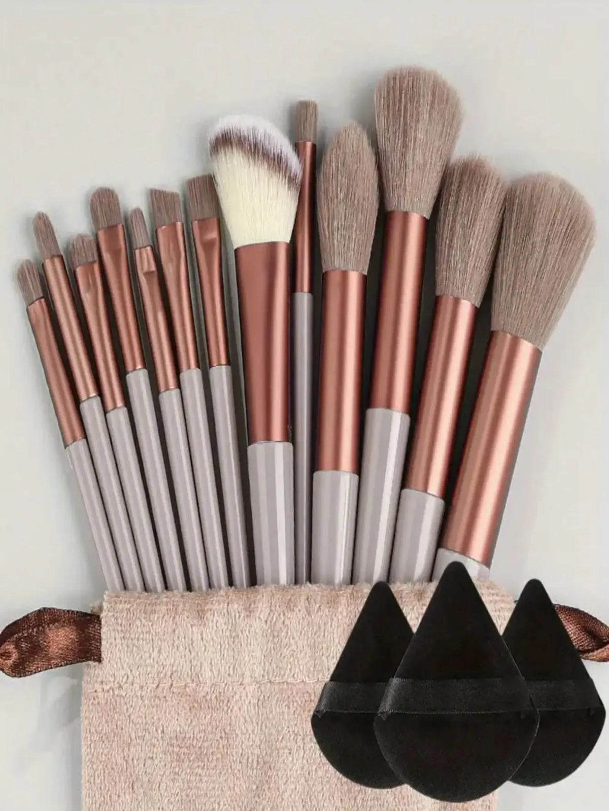 Professional Makeup Brush Set with Sponge & Storage Options