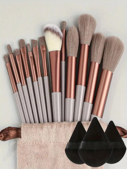Professional Makeup Brush Set with Sponge & Storage Options