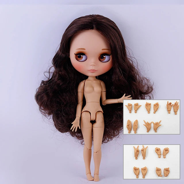 ICY DBS Blyth Doll BJD Joint Body tan Skin Matte Face New face Set Doll 1/6 30cm Gift Anime SD