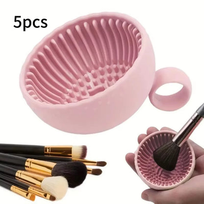 Silicone Makeup Brush Cleaning Bowl & Scrubber