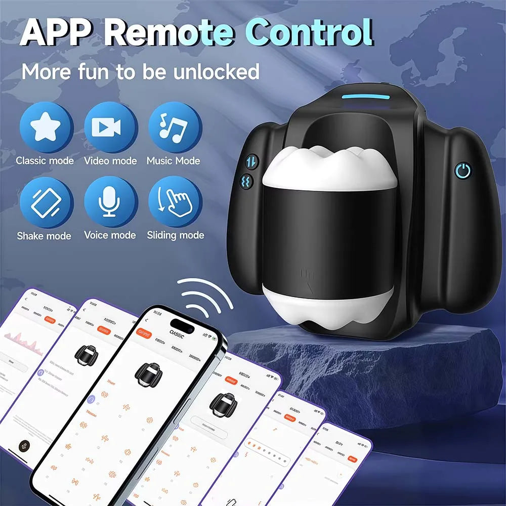 Automatic Male Masturbation Cup Telescopic Vibrating Pocket Pussy with Holder Penis Trainer Sex Machine Adult Sex Toys for Men