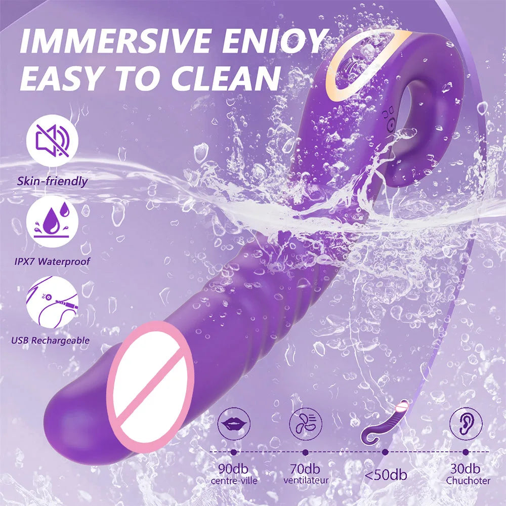 Powerful Telescopic Dildo Vibrator Female G-spot Clitoral Anal Stimulator Vagina Massager Sex Toy Couple Adult Supplies