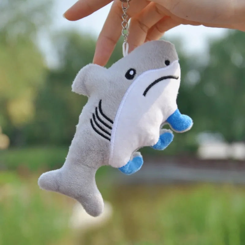 Tung Tung Sahur Plush Toy Keychains Kawaii Shark Stuffed Plushies Cute Animes Italian Brainrot Cute Doll Pendant Shark Figurine
