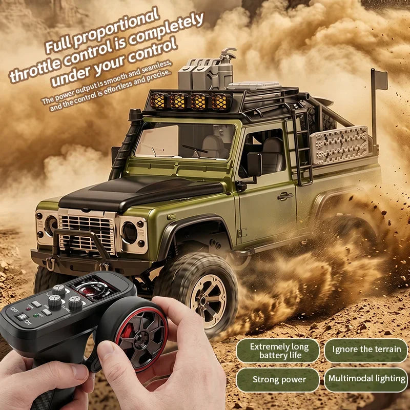KF90 1:12 2.4G RC Car With Lights 4WD 60Mins Remote Control Climbing Car Off-Road Vehicle RTR High Speed Drift Model Toy for Kid