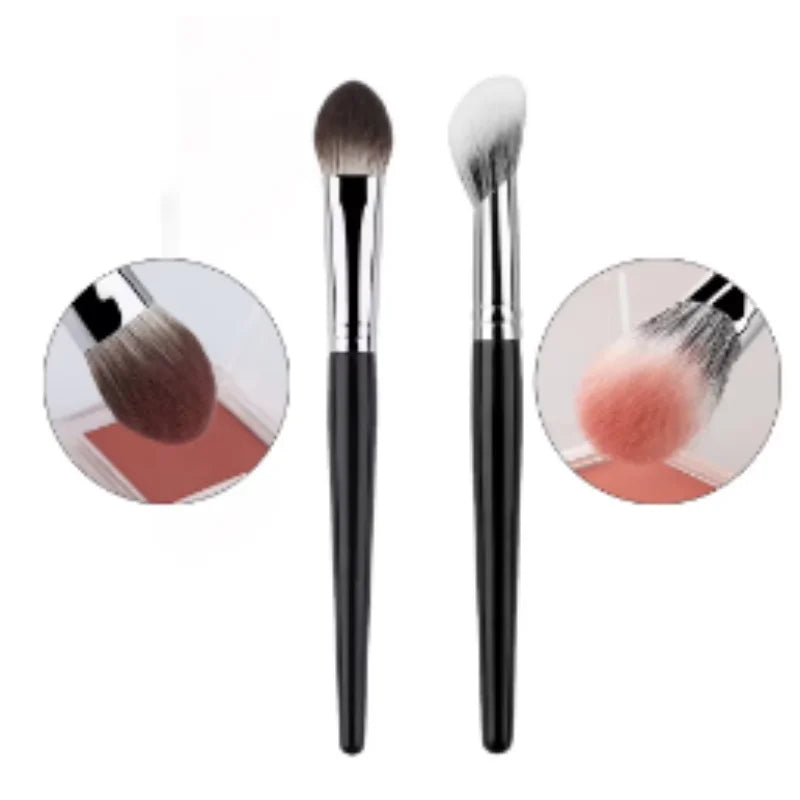 Peach Heart Blush Brush 1/2Pcs Compact Flat Precision Makeup Brush Cosmetic Applicator for Powder Cream & Liquid Blush