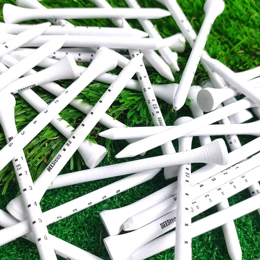 50pcs Golf Tees Durable Wooden Seats Stabilizes Ball On The Course to Maintain a Perfect Tee Level Improve Accuracy D7