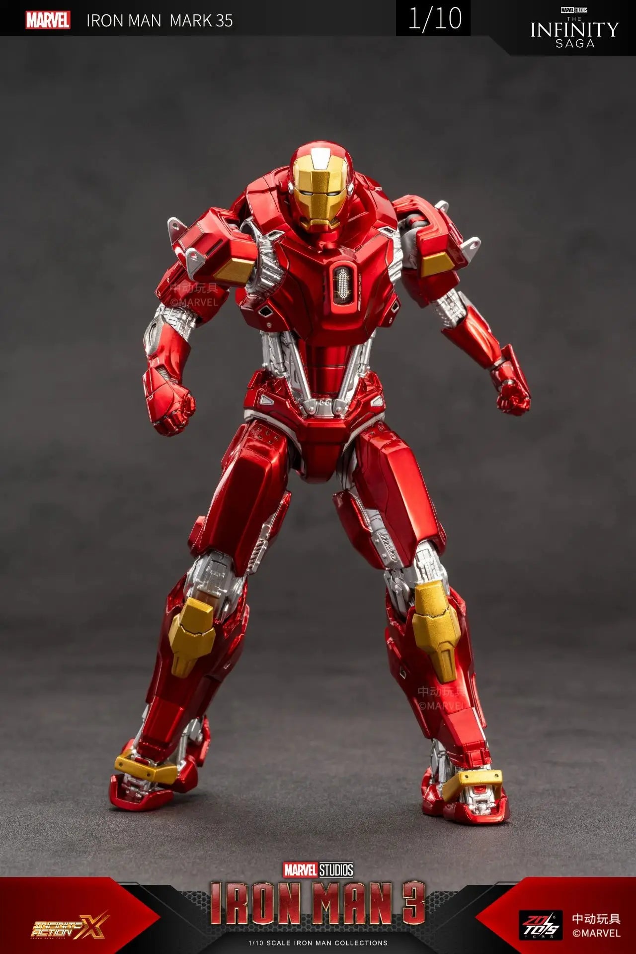 ZD Iron Man Figure Legends Iron Man Mk41 Mk47 Tank MK24 Iron Patriot 2.0 MK35 Red Snapper 1/10 Scale Iron Man Collections Gift