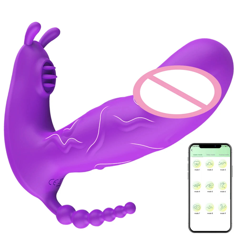 3 in 1 Wearable Dildo Vibrator  App Control Clitoris Stimulator Massager  Anal Plug Sex Machine  for Women Couples Adults 18