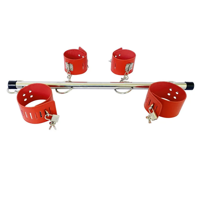 BDSM Bondage Set Stainless Steel Sex Slave Handcuffs Ankle Cuffs Fetish Restraints Sex Toys for Couples