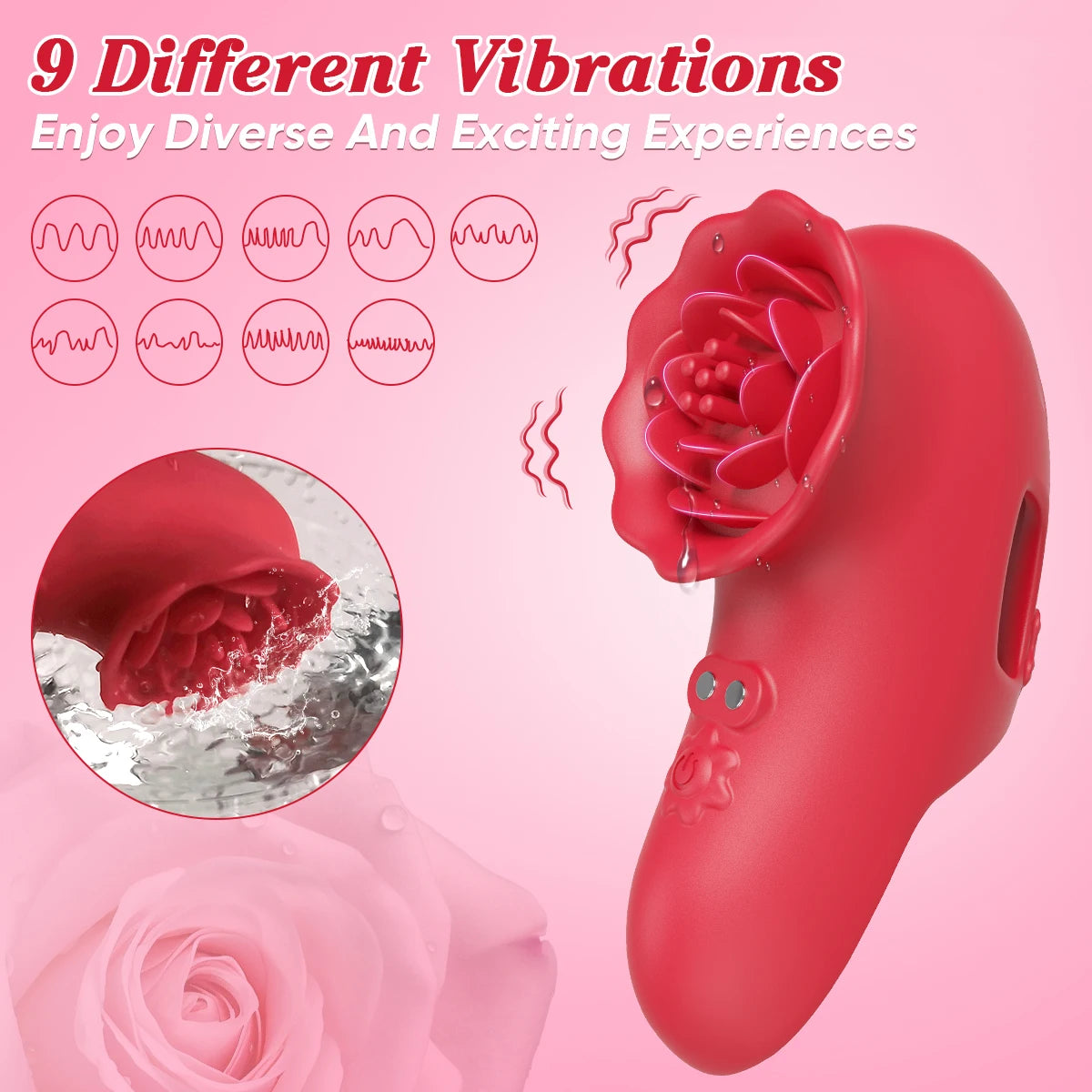 Finger Vibrator Adult Sex Toys for Women, Adult Toys with 9 Vibrations Clitoral G-Spot Nipple Butterfly Vibrators, Sexual Pleasu
