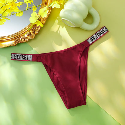 Women's Shine-Strap Thong Panty