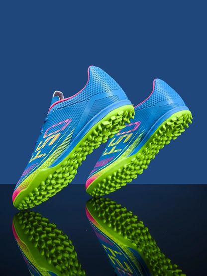 Ultra Light Adult TF Soccer Shoes Sweat-proof PU Fabric Wear-resistant Rubber Sole Snug Fit Unisex Turf Practice Sneakers