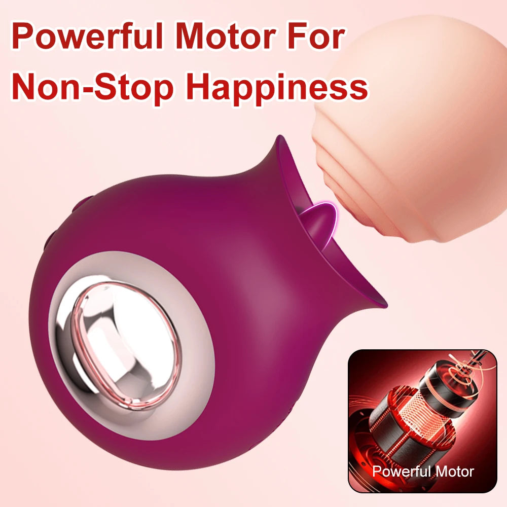 Tongue Licking Vibrator G Spot Clitoris Stimulator Nipple Massager 9 Vibration Modes Masturbator Adult Sex Toys for Women