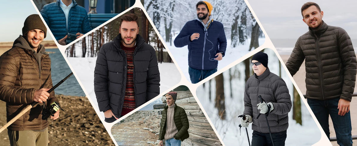 Pioneer Camp Mens Lightweight Packable Puffer Jacket Winter Insulated Puffy Coat Water Repellent Warm Quilted Jackets Travel